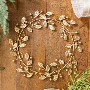 Golden Berry Metal Wreath